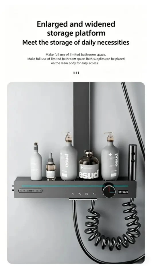 Digital Display Atmosphere Piano Key Storage Stand Shower Faucet Set price