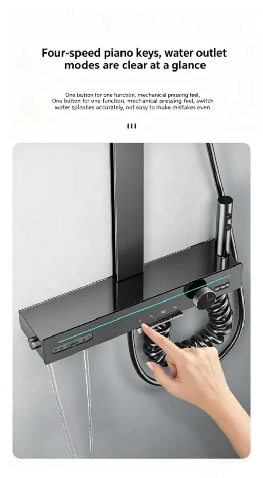 Digital Display Atmosphere Piano Key Storage Stand Shower Faucet Set price