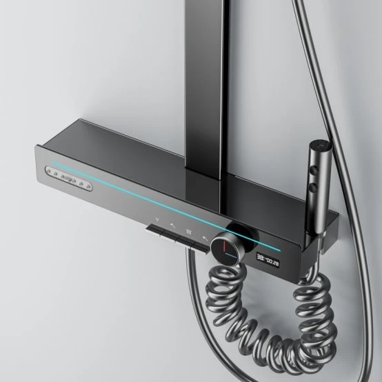 Digital Display Atmosphere Piano Key Storage Stand Shower Faucet Set